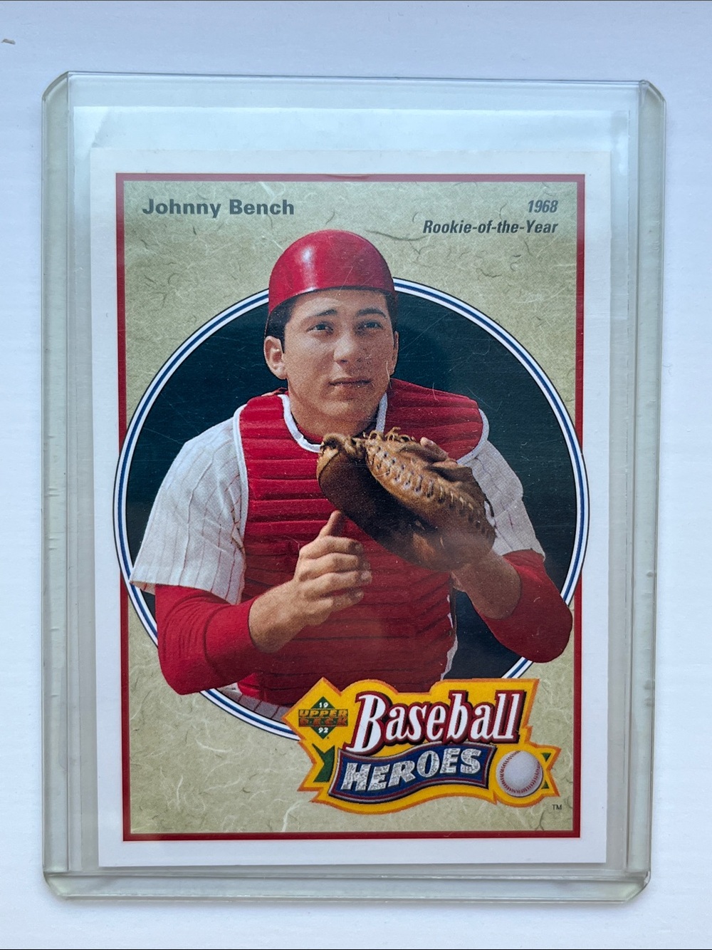 1991 Upper Deck Johnny Bench Baseball Heroes. Rookie of the Year Commemoration.